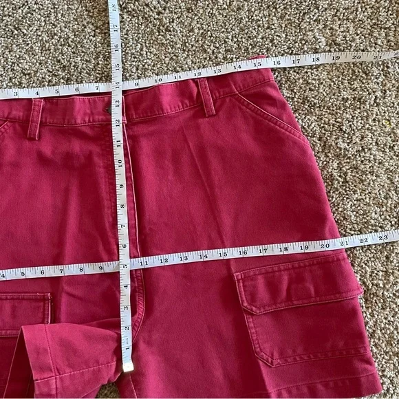Marsh Landing Denim Cargo Shorts Women’s 14 Petite Red High Waisted 90s Casual - Picture 14 of 16
